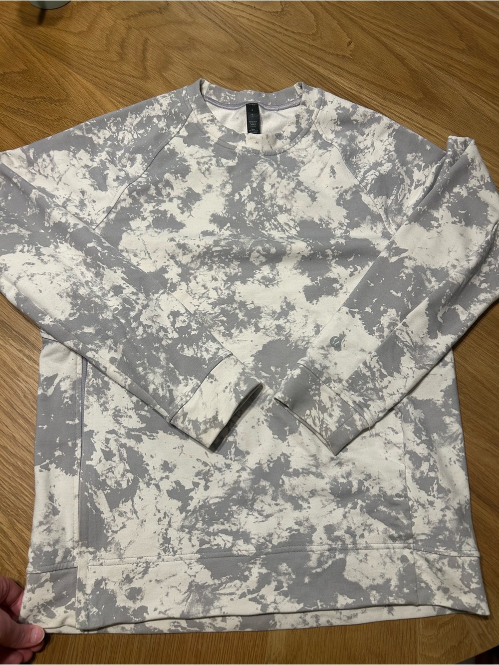 lululemon athletica Gray & White Tie-Dye Crewneck Sweater